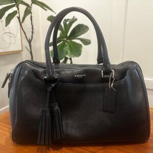 Coach Satchel Purse Bag Black Leather